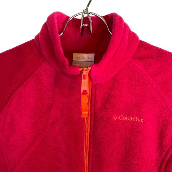 Columbia Fleece Jacket Bright Pink Full Zip Soft Warm Girls Youth L (14/16) - Picture 7 of 8
